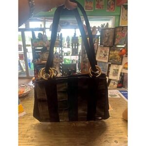 90s/Y2K La Covina Black Leather & Suede Handbag